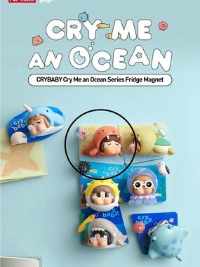 popmart crybaby cry me an ocean series fridge magnet - the walrus
